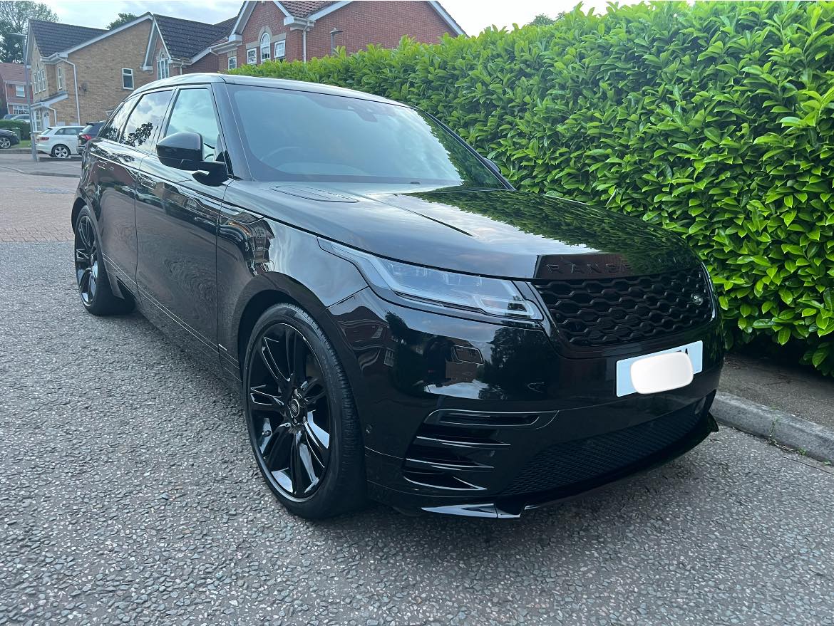 Black Range Rover after detailing